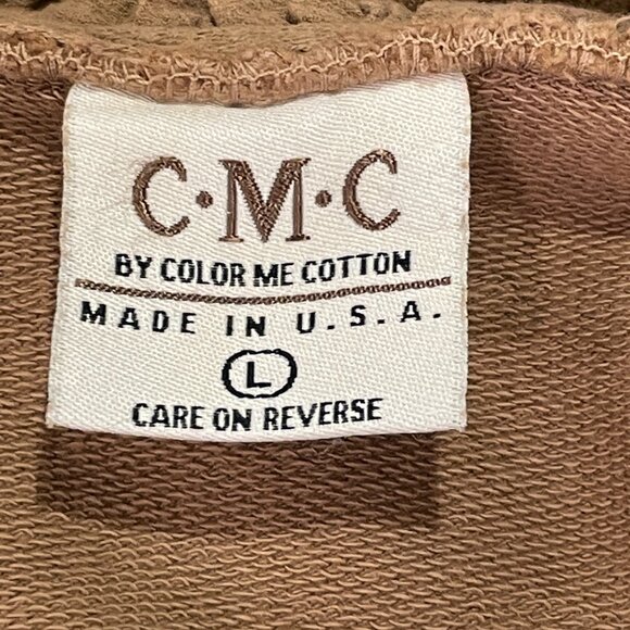 CMC/COLOR ME COTTON Long French Terry Zip Front Long Sleeve Hoodie, Tan - L - Picture 8 of 10